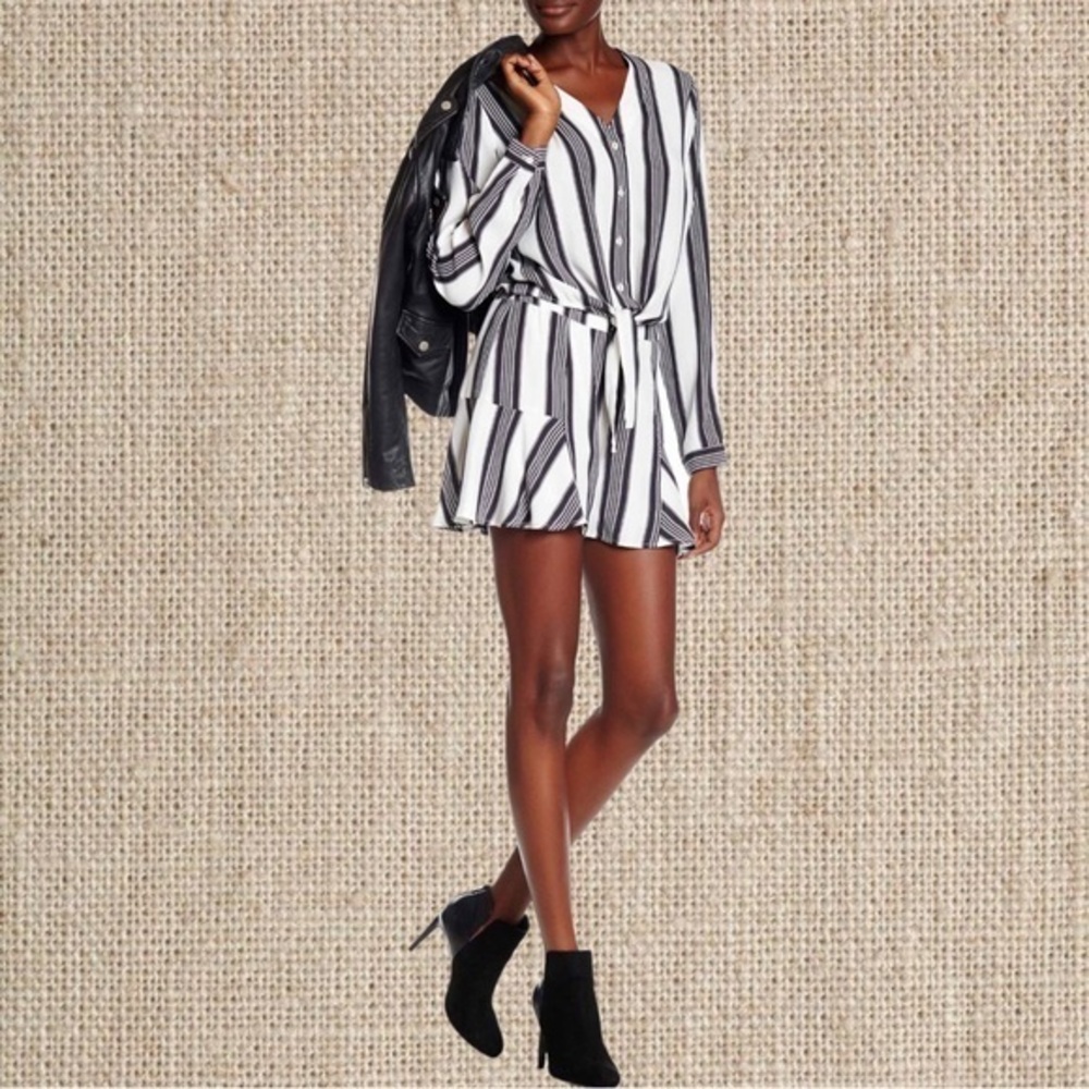 Black and White Striped Women Shorts & matching top